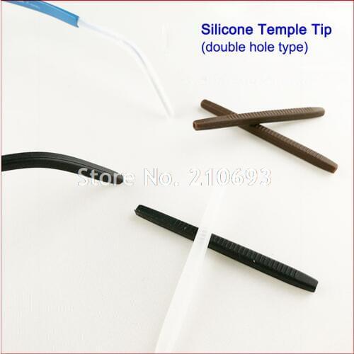 20pcs DT003 Soft Silicone Anti Slip Eyeglasses Glasses Temple Tips Accessories Optical Frame Temples Double Square hole