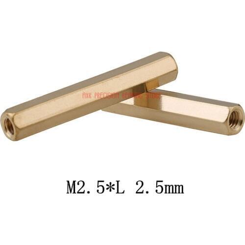 2021 Tornillos Para Madera 100pcs/lot M2.5*l 2.5mm Brass Standoff Spacer Female Spacing Screws Hex Threaded Length 3mm To 30mm