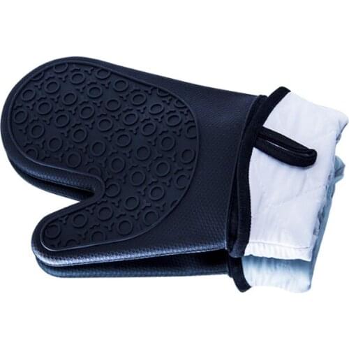 36 CM Silicone Cotton Microwave Oven Gloves Thickened Circle Non-slip Household Kitchen Two-finger Gloves Kitchen Tools