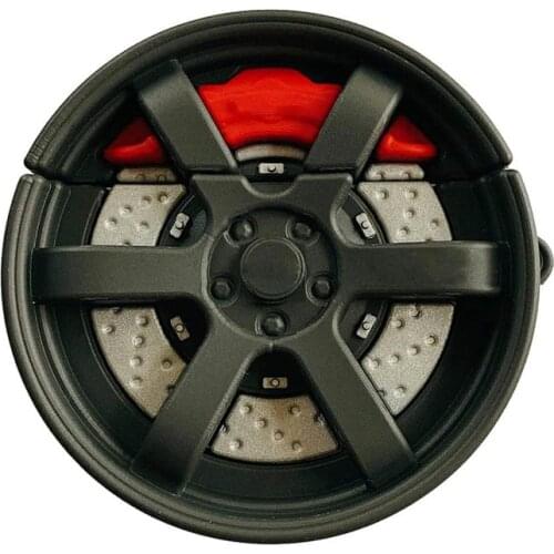 3D Cute Carriage Wheel Design Car Tire Soft Silicone Anti-Scratch Shockproof Protector For Airpods 1 & 2 With Carabiner Black