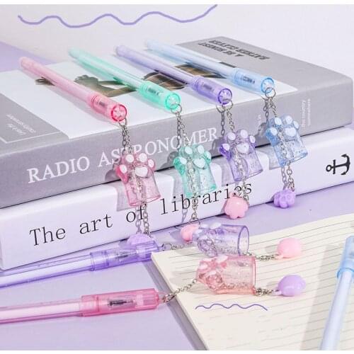 4PCS Cute Cat Paw Bells Neutral Pen Wedding Bridesmaid Guest Gifts Kids Birthday Baby Shower Party Favors Souvenir Giveaway