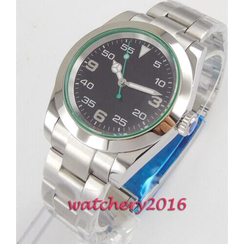 40mm Bliger Black Dial Sapphire Glass Stainless Case Luminous MIYOTA 8215 Luxury Automatic Movement mens Watch