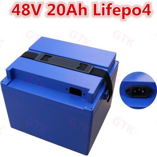 GTK lifepo4 battery 48v 20Ah ABS case Portable energy for scooter tricycle e-bike motor mover backup power+5A charger