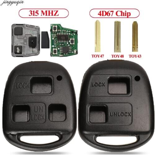 Jingyuqin 10X Remote Control Car Key 315Mhz 4D67 For Toyota RAV4 Prado Tarago Kluger Avensis Lexus RX330/350 2007-2009 HYQ12BBT