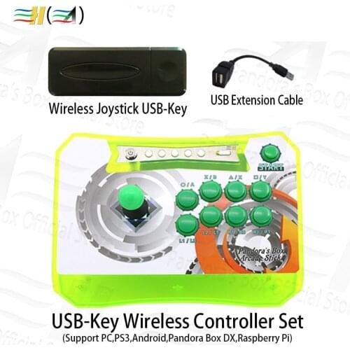 Pandoras Box Wireless Arcade Stick with USB-key Wireless receiver joysticks for pc ps3 raspberry pi android Pandora Box DX