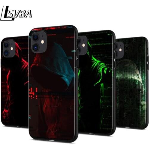 Cool Hacker Boy For iPhone 12 11 XS Pro Max Mini XR X 8 7 6 6S Plus 5 SE 2020 Black Cover Phone Case