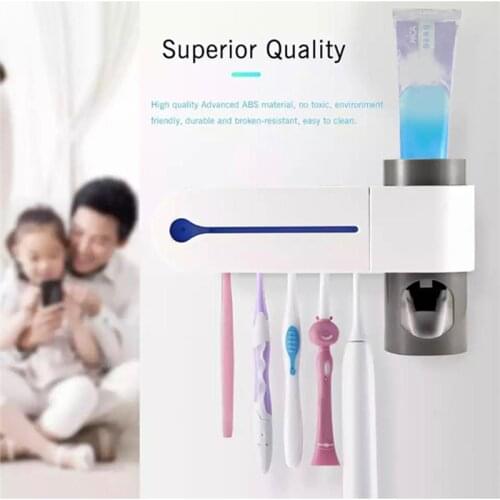 Toothbrush Holder Storage Rack UV Led Sterilizer Antibacterial Electric Sterilizer Wall Mounted Sticker Bathroom Family XY05