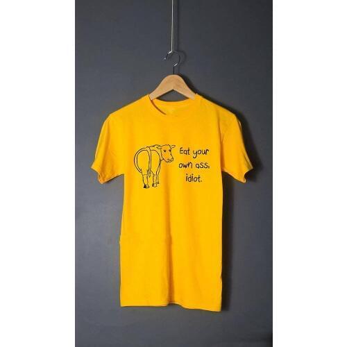 Skuggnas Eat your own ass idiot quote t shirt Vegan Vegetarian T-shirt funny tee Unisex Animal lovers tops aesthetic clothes