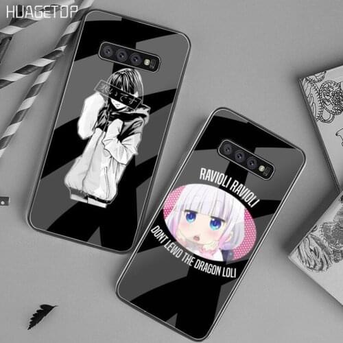 HUAGETOP LEWD Sad Japanese Anime Aesthetic Phone Cover Tempered Glass For Samsung S20 Plus S7 S8 S9 S10 Plus Note 8 9 10 Plus