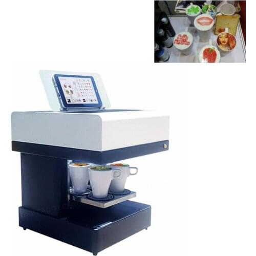 Commercial 4 Cup Coffee Pinter Machine Food Drinks Edible Printer USB Connection Selfie Milk Tea Chocolate Printing Machine
