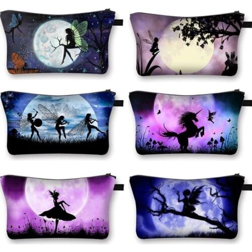 Beautiful And Moving Moonlight Fairy Jade Hare Print Makeup Bag Lipstick Fashion Girls Cosmetic Bags Storage Organizers