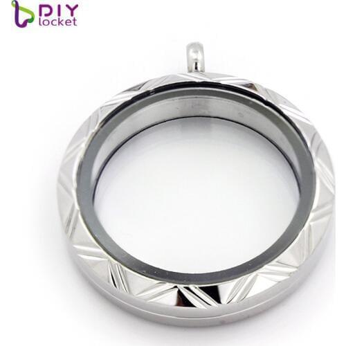 30mm Stainless Steel Round Glass Locket Necklace Wholesale LSSS010-12-30MM