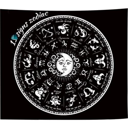 Wall Tapestry Moon Sun Patterns Print Rectangular Background Cloth Hanging Carpet Decorative Tools for Home