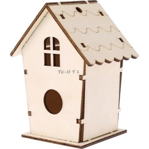 Natural Wooden Bird House Nest Creative Wall-mounted Garden Outdoor Bird Cage Box