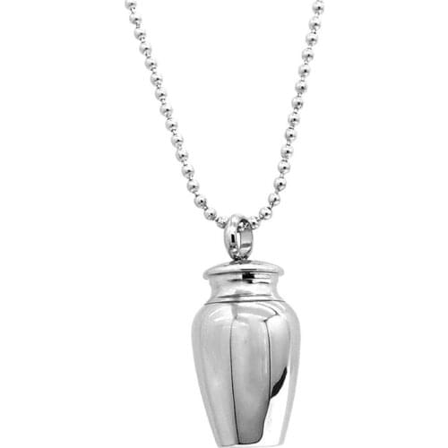 Stainless steel Pet Ashes Cylinder Memorial Urn Necklace Cremation Jewelry