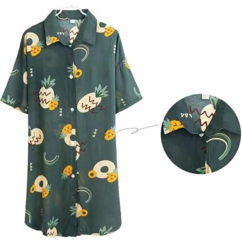 Shirt Sleepwear Women Casual Cotton Homewear Big Size Full Sleeve Long Nightdress Fashion Clothes Vintage New Pjs kPaCotAkoWka