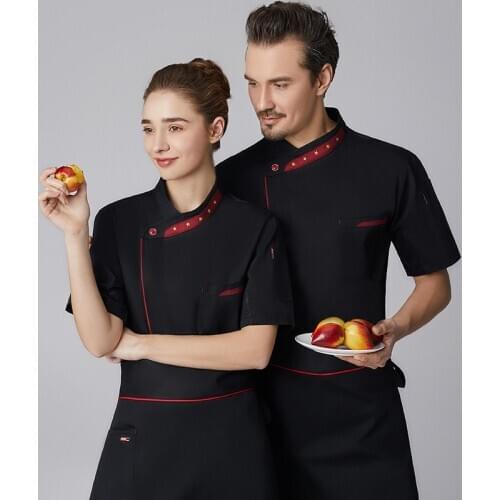 New Chef Uniform Unisex Chef Clothes Bakery Restaurant Kitchen Work Wear short Sleeve Waitress Catering Chef Jackets Jaleco
