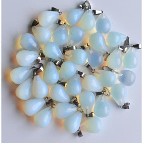 2020 Fashion hot selling good quality opal stone charms water drop Pendants for jewelry marking 24Pcs/Lot Wholesale free