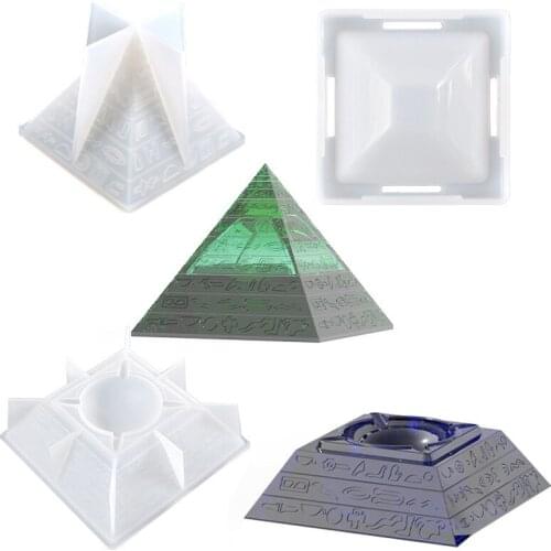 DIY Crystal Epoxy Mold Personality Creative Pyramid Ashtray Ash Storage Silicone Mold Resin Mold Resin Epoxy Kit and Molds