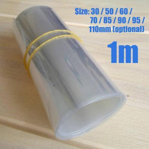 1m Transparent Lipo Battery Casing PVC Heat Shrinkable Tube Model Accessories Battery Case 30/50/60/70/85/90/95/110mm