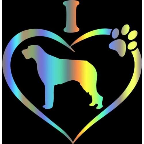 S51579 Various Sizes/Colors Car Stickers Vinyl Decal I Love My Wolfhound Dog Animal Motorcycle Decorative Accessories