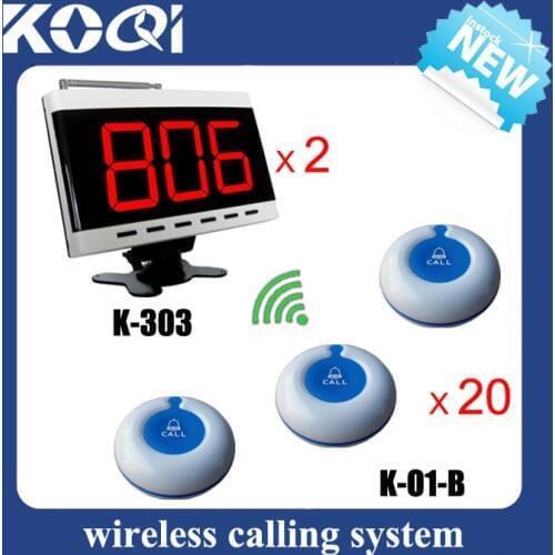Nurse calling system for patient of 2 wireless receiver + 20 waterproof 100% Call Button O1