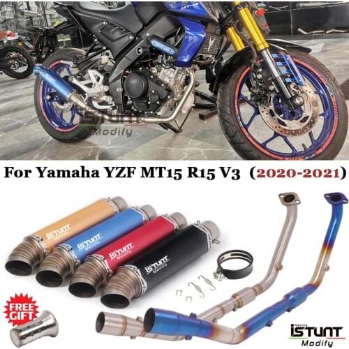 Slip On For Yamaha YZF MT15 R15 V3 2020 2021 Escape Motorcycle Full System Exhaust Modified Head Link Pipe Muffler DB Killer