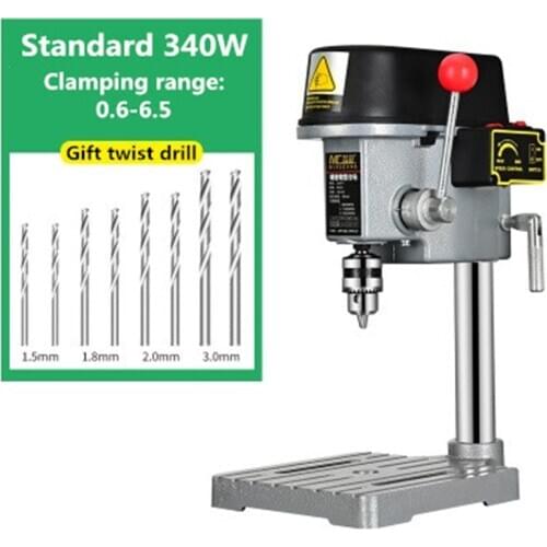 220V 340W Mini Bench Drill Bench Drilling Machine Variable Speed Drilling Chuck 0.6-6.5mm For DIY Wood Metal Electric Tools
