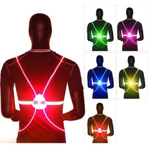 360-degree Reflective Vest High Visibility Vest Safety Vest Flash LED Driving Night Driving Cycling Night Light Up Bicycle