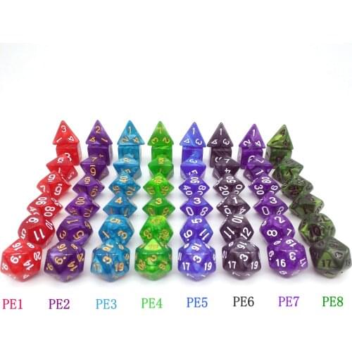 TITANS Polyhedral Dice Set DND Dices Standard Size w/ Gold & White Painted Number for Lot of Role Games