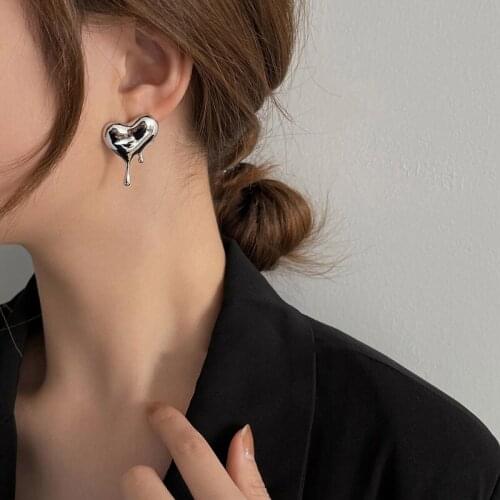 U-Magical Fashion Silver Color Metallic Love Heart Arrow Melting Wax Dangle Earrings for Women Earrings Jewelry Pendientes