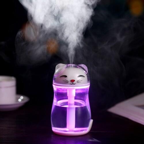 Cute Lucky Cat LED Light Humidifier USB Air Diffuser Purifier Atomizer Essential oil diffuser difusor de aroma mist maker fogger