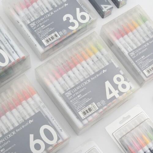 Japanese Kuretake watercolor pen comic acuarelas coloring pen 4/6/12/24 color set aquarela brush painting pen school supplies