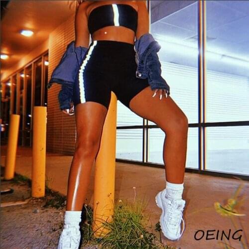 Womens Sweat Jogging Suits Reflective Stripe Patchwork 2 Piece Sets Exercise Casual Sport Suits