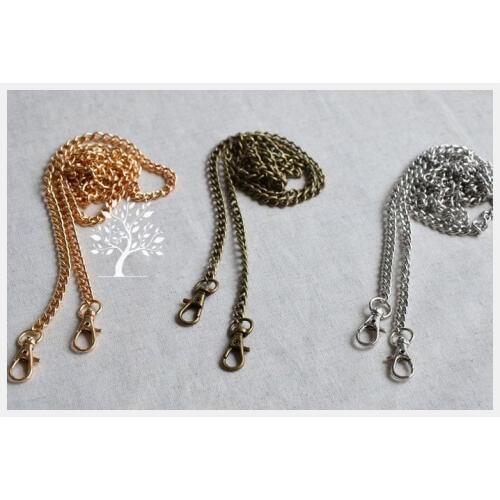DIY women purse metal chain strap female bag hardware accessories with lobster buckle silver golden bronze color 5pcs/lot