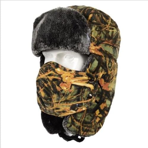 Winter Bomber Hat For Men Faux Fur Russian Hat Ushanka Thick Warm Cap With Ear Flaps Outdoor Hunting Ushanka Ear Windproof
