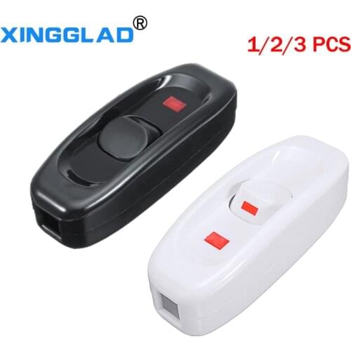 1-3PCS Household Bedside 250V 10A AC Lamp Switch Inline ON/OFF Table Desk Lamp Cord Cable Switch with LED Indicator Light