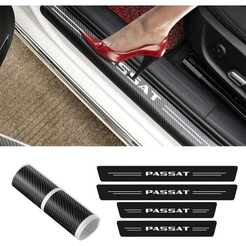 4Pcs For VW Volkswagen PASSAT B5 B5.5 B6 B7 B8 1997 1998 1999-2019 2020 2021 Car Door Threshold Carbon Fiber Sticker Accessories