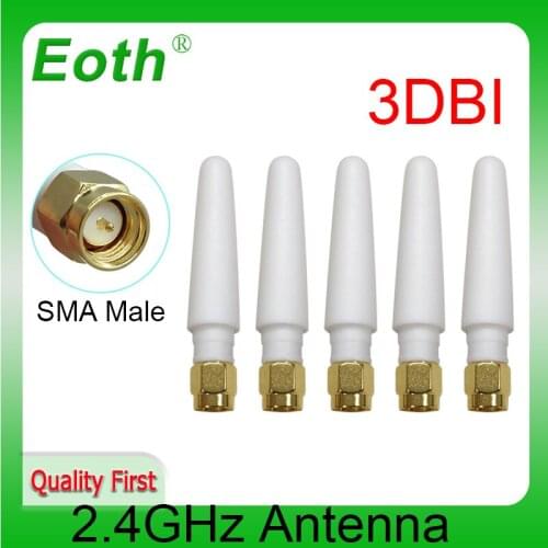 2.4GHz WIFI Antenna 3dbi Aerial SMA Male connector 2.4G wifi antena 2.4 ghz antenne IOT wi-fi White for Wireless Router antenas