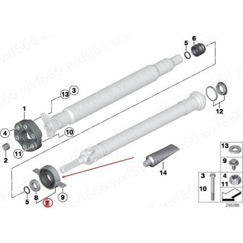 Car Drive shaft suspension Bridge bearing Suitable for X3 X5 F25b mwF15 Hanger Intermediate bearing bracket bushing