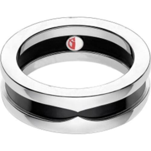 Bulgaria Titanium steel jewelry red dotclassic trendy ceramics style fashion decoration jewelry rings for women couple gifts