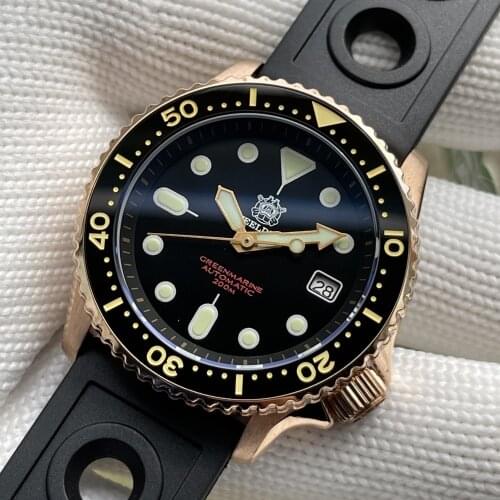 STEELDIVE SD1996S 2021New Arrival Man Bronze Luxury Watch 200M Waterproof Super Green Luminous NH35 Mechanical Men Dive Watch