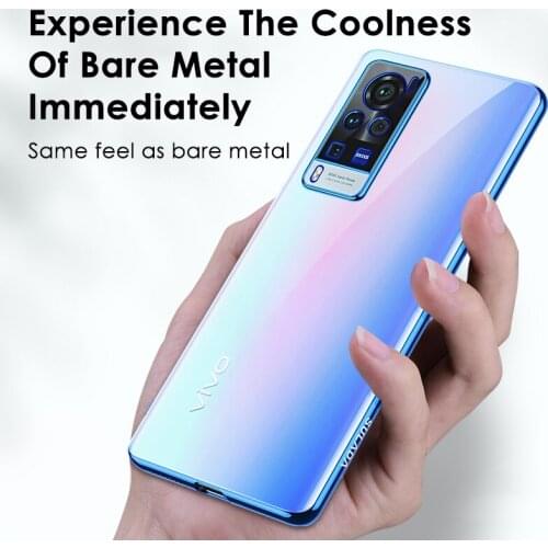 360° Luxury Plating HD Transparent Back Cover Anti-fall Case For VIVO X60 Pro TPU Soft Case For VIVO X60 Lens Protection Coque