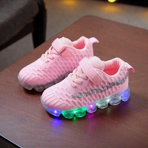 LED Light Up Shoes Children Kid Baby Girls Boys Candy Color Sport Run Sneakers Shoes Chaussure Enfant Luminous Kids Sneakers