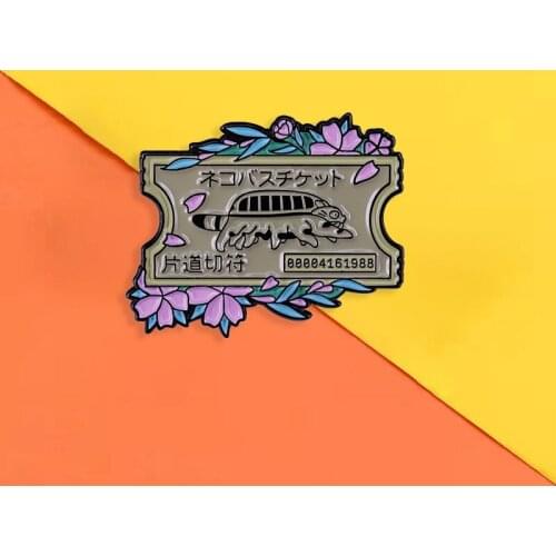 My Neighbor Totoro Bus One-way Ticket Enamel Pin Fantasy Anime Inspiration Badge Special Gift for Special You
