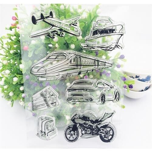 Hot sale Train plane Transparent Clear Stamps / Silicone Seals Roller Stamp for DIY scrapbooking photo album/Card Making