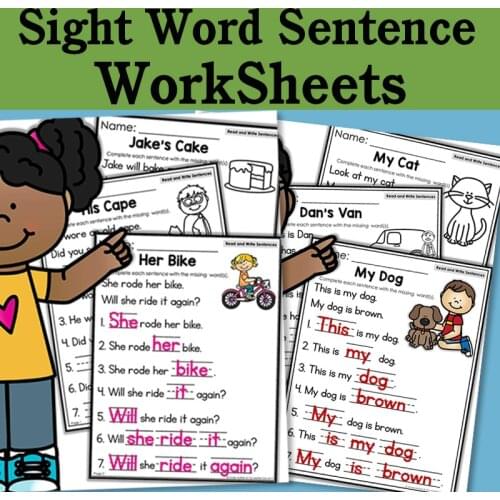Read and Write Sentences Sight Word Poems Children Learning English Reading Workbook Educational Exercise Training Book Kids