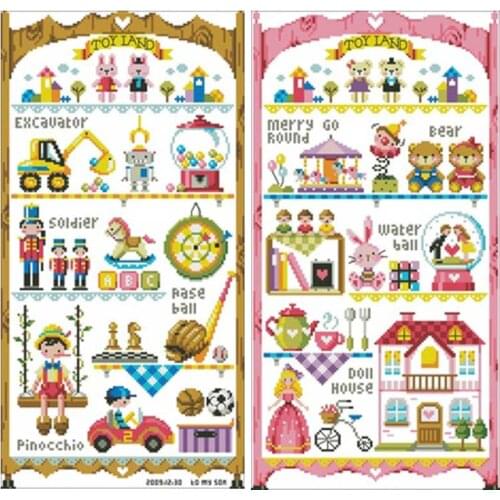 Toy cabinet patterns counted 11CT 14CT DIY Cross Stitch Sets wholesale Cross-stitch Kits Embroidery Needlework