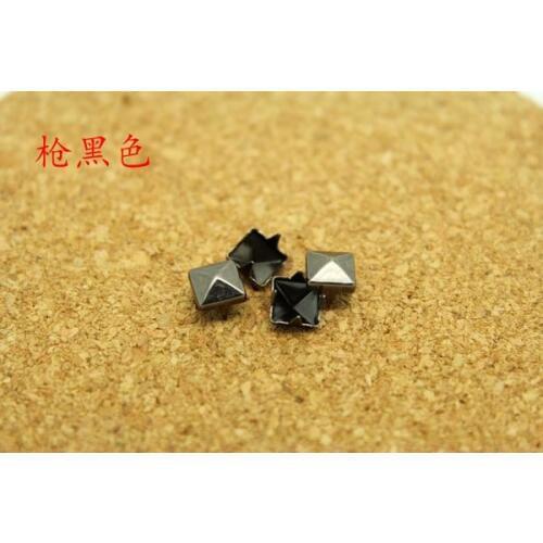 Wholesale 1000pcs 7mm Gun-black Pyramid Studs Nickel Punk Rock Rivets For Clothes DIY Nailhead For Leathercrafts/Free Shipping