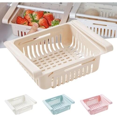 Fridge Storage Organizer Layer Storage Rack Refrigerator Partition Sliding Drawer Food Holder XH8Z